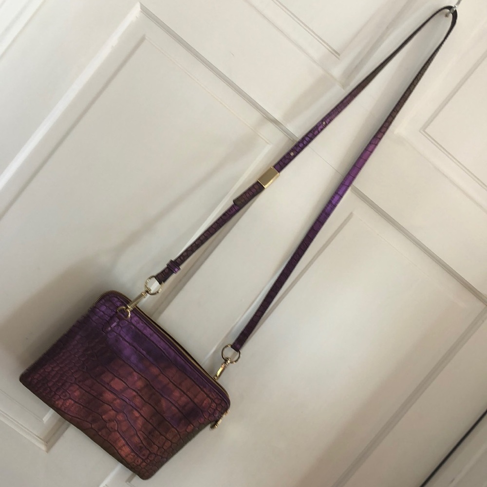 G.I.L.I. Iridescent purple reptile embossed bag